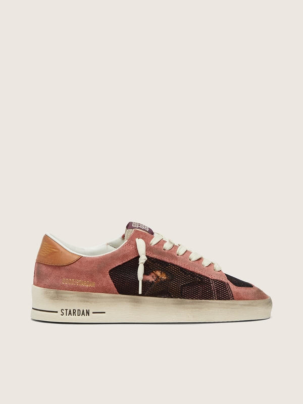 Golden Goose Golden Goose Womens Stardan In Pink Suede With Beige Star Womens