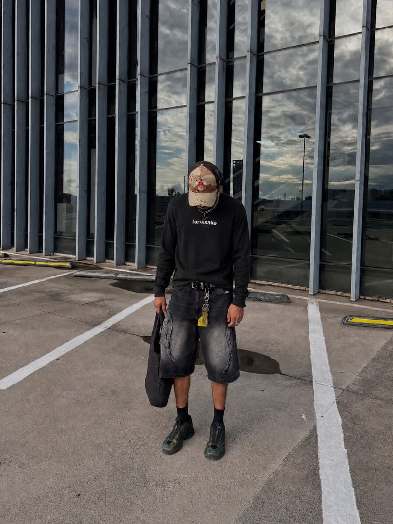 Forfksake Forfksake Afterparty Scenes Waffle Long Sleeve Black