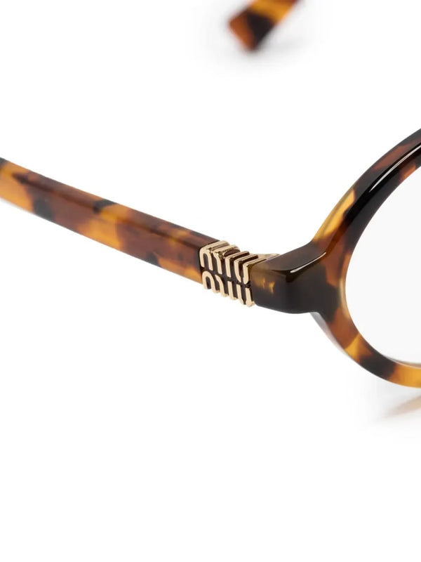 Miu Miu Eyewear Miu Miu Eyewear Tortoiseshell Oval-Frame Glasses