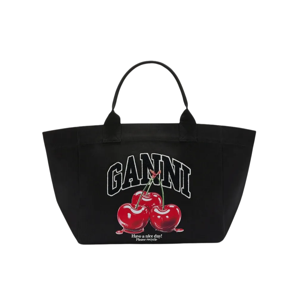 Ganni Black XXL Cherry Tote