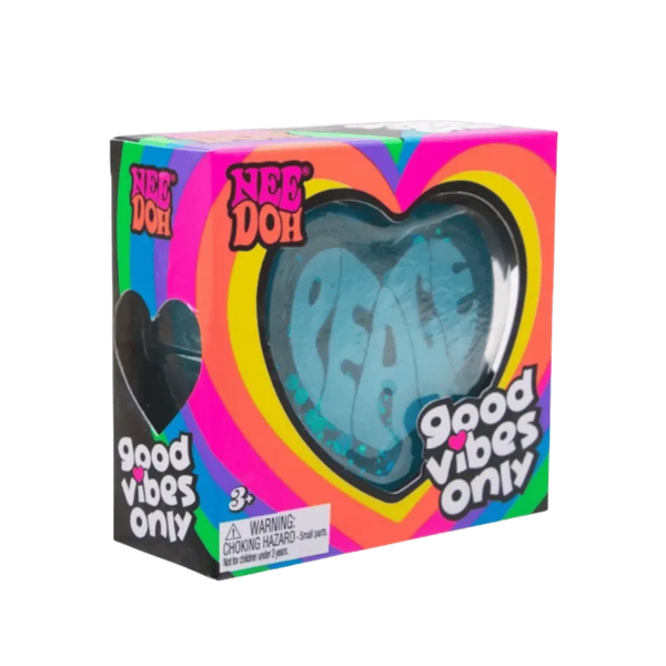 NeeDoh Good Vibes Only Squishy Fidget Toy (Text on Heart May Vary) Blue