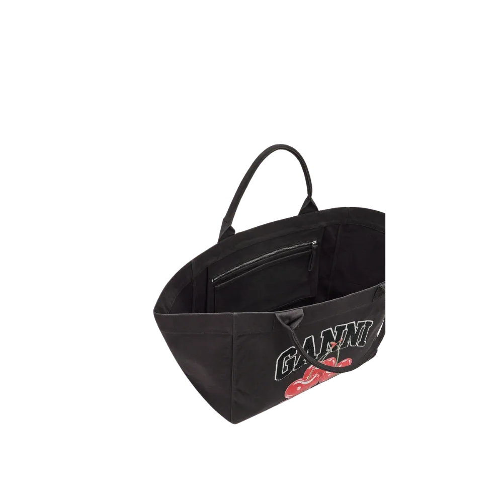 Ganni Black XXL Cherry Tote