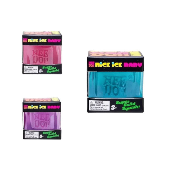 NeeDoh NeeDoh Nice Ice Baby Squishy Fidget Toy 3x Lot Pink Blue Purple