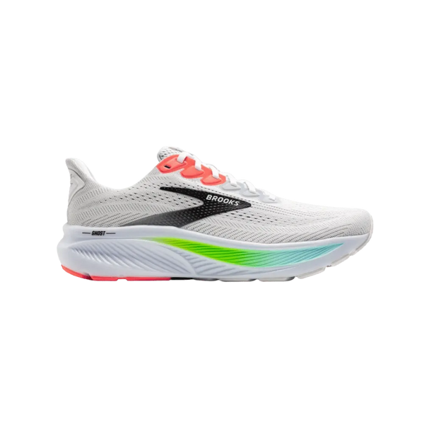 Brooks Ghost 17 White Pink Clay Gecko