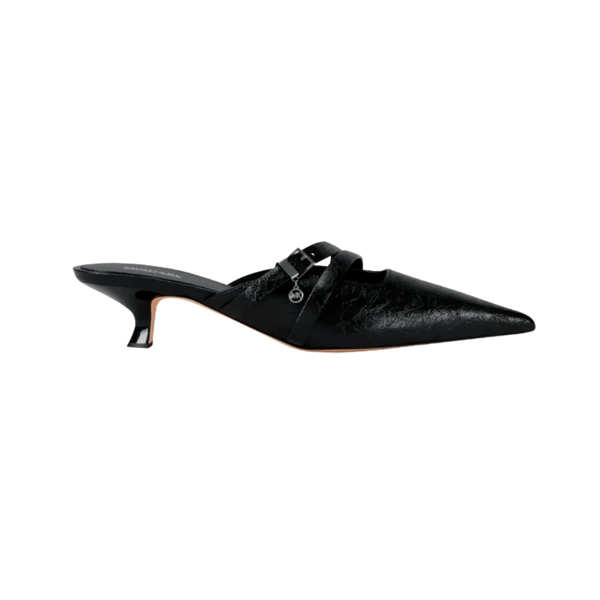 Michael Kors Yvette Crackled Kitten Mule Black