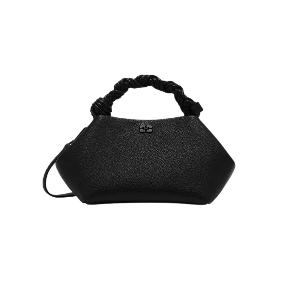 Ganni Black Grained Small Bou Bag
