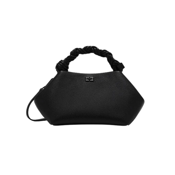 Ganni Black Grained Small Bou Bag