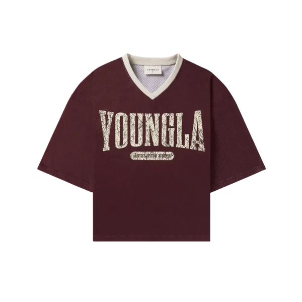 Young LA Football Cropped Jersey Burgundy