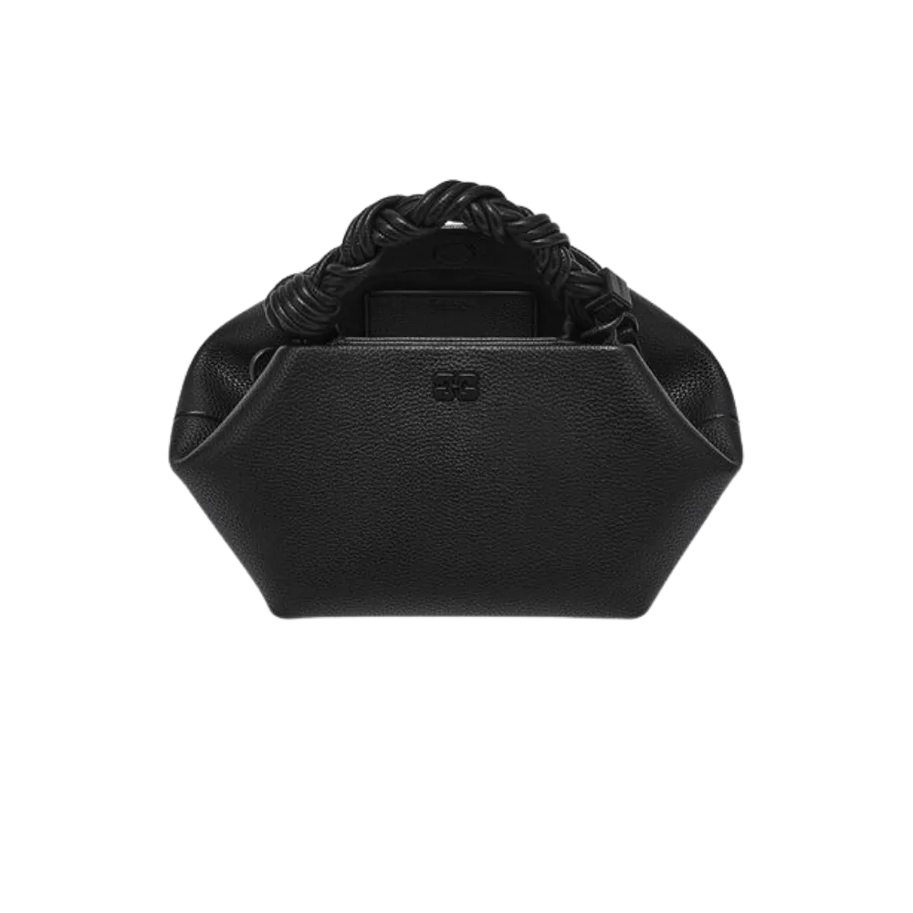 Ganni Black Grained Small Bou Bag