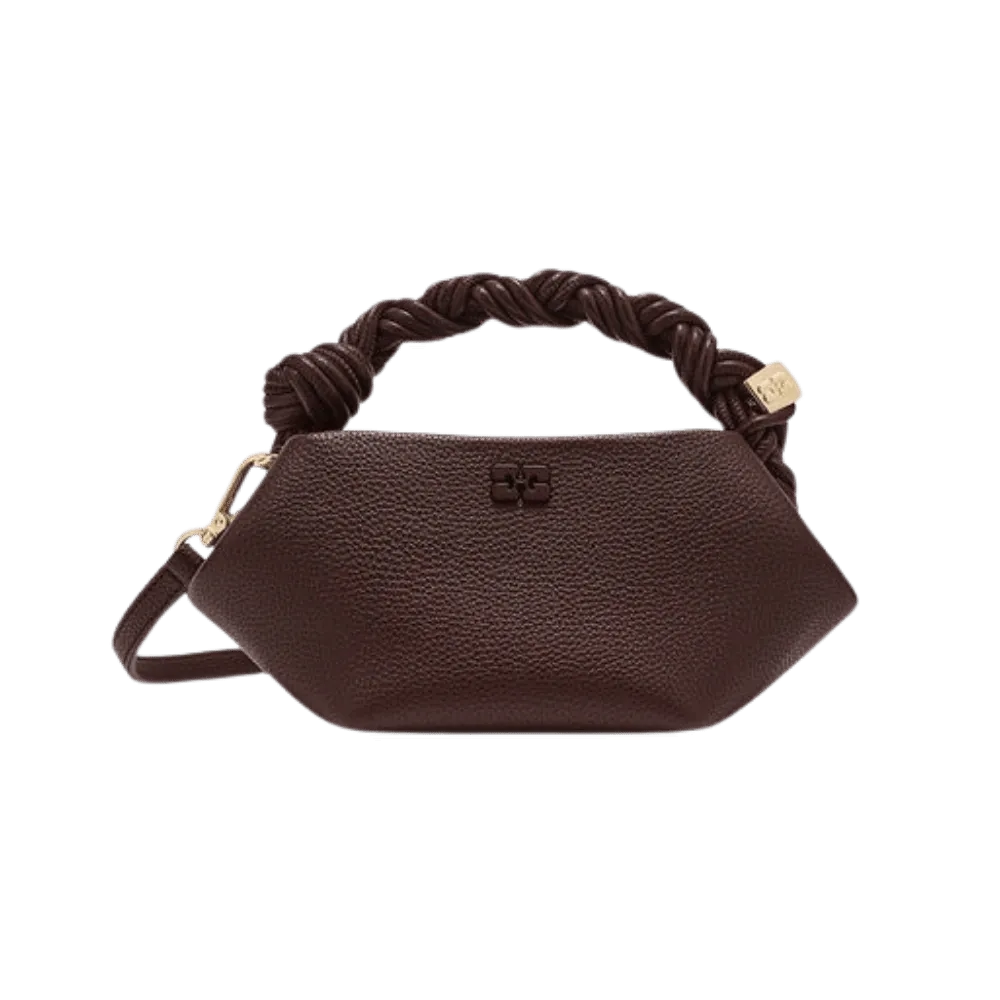 Ganni Brown Grained Mini Bou Bag