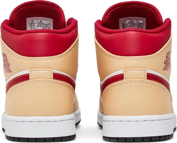 Air Jordan 1 Mid 'Light Curry Cardinal Red'