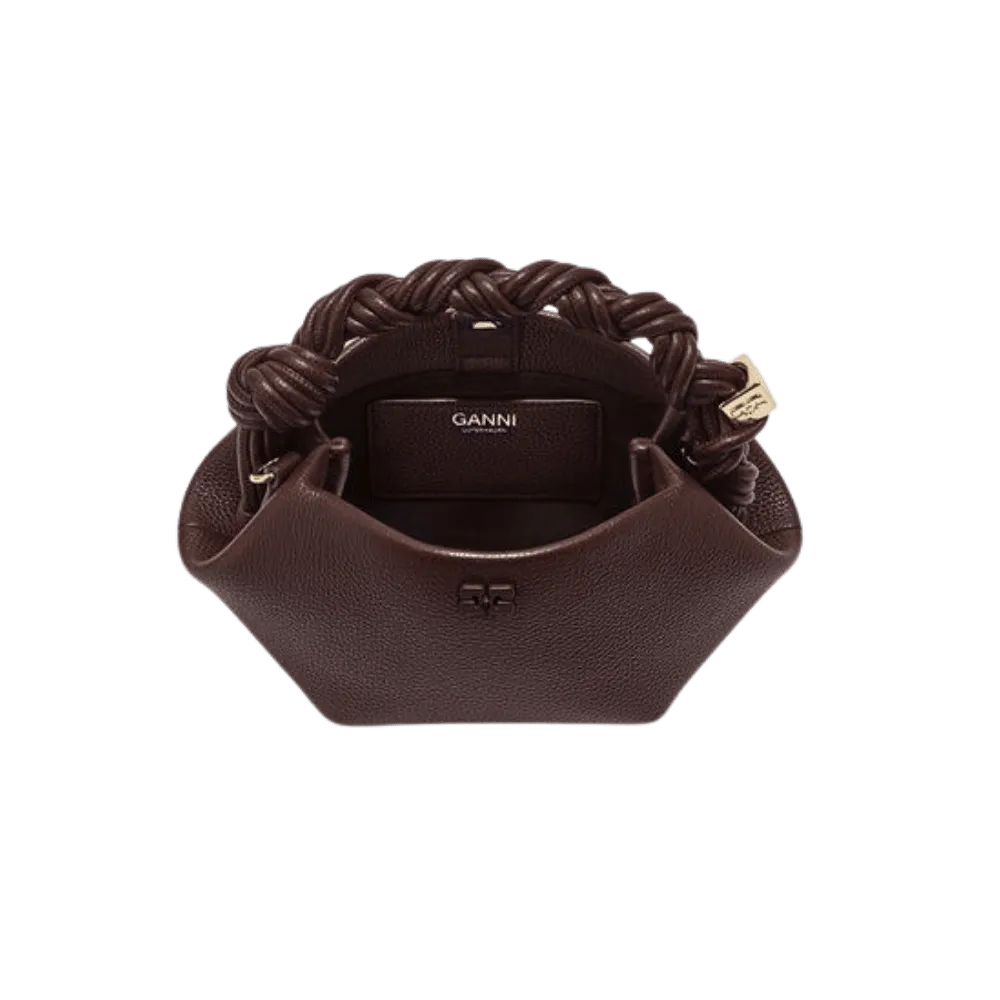 Ganni Brown Grained Mini Bou Bag