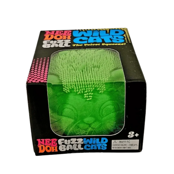 NeeDoh Fuzz Ball Wild Cats Squishy Fidget Toy Green