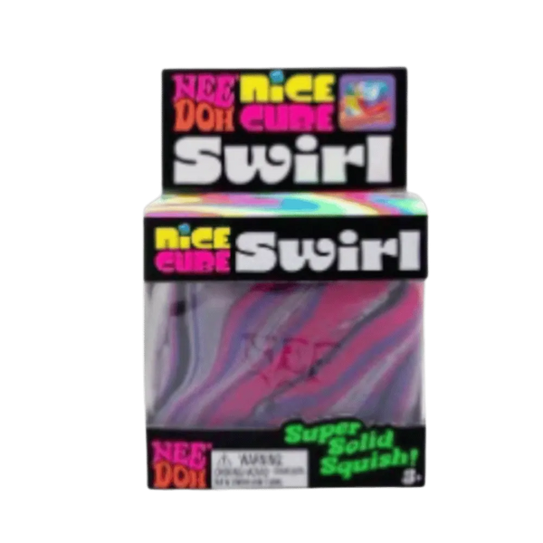 NeeDoh Nice Cube Swirl Super Squeeze! Pink Purple Black