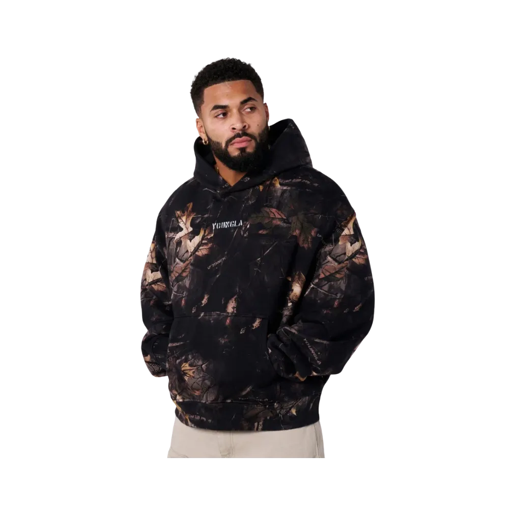 YoungLA Tree Camo Collection Pullover Hoodies Black Tree Camo