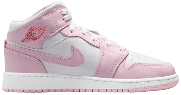 Air Jordan 1 Mid GS 'Pink Foam Fire Red'