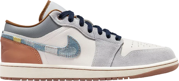 Air Jordan 1 Low SE 'Phantom Repaired Denim Swoosh'