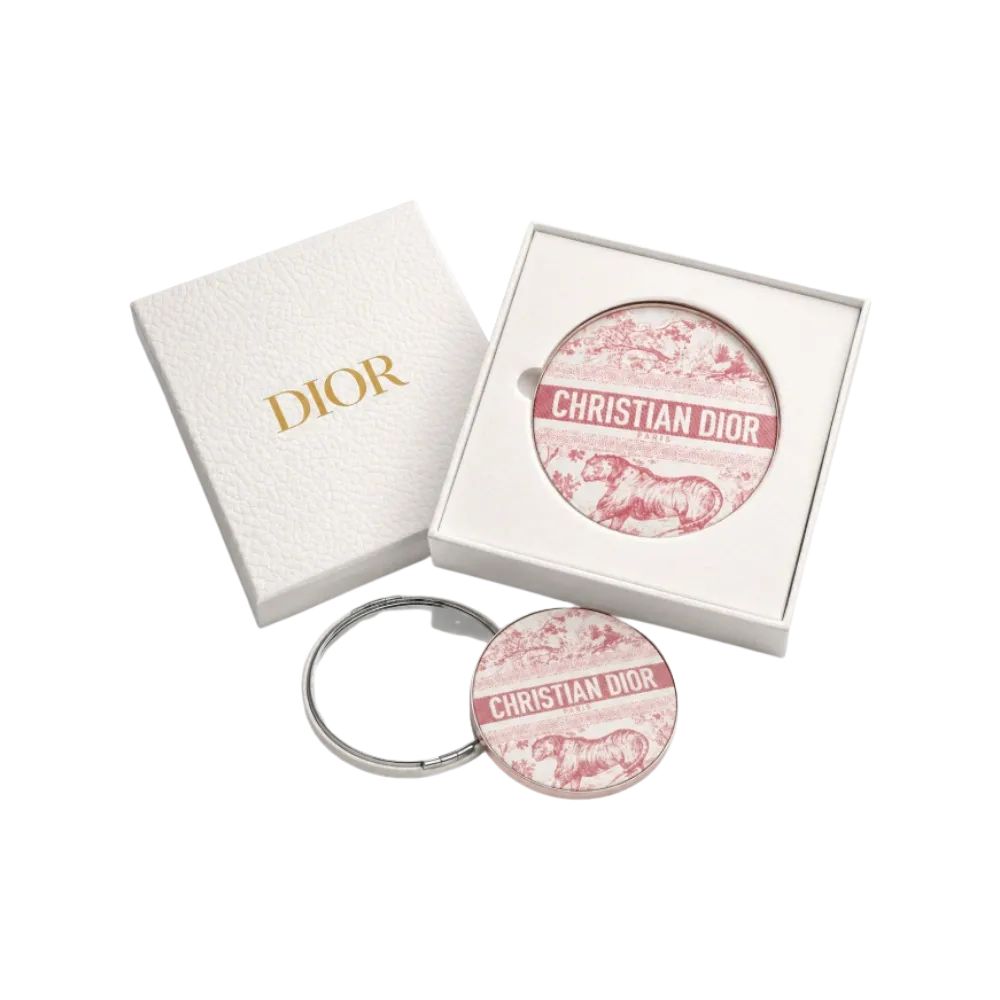 Christian Dior Pink Toile De Jouy Tiger Mirror 