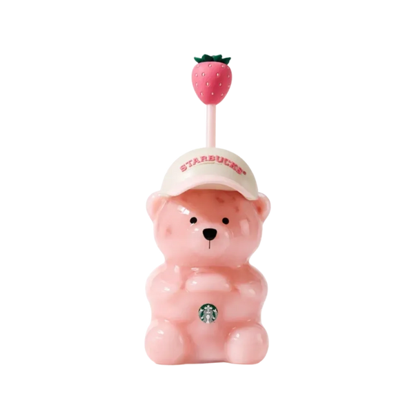 Starbucks Pink Bearista Glass Tumbler Cup