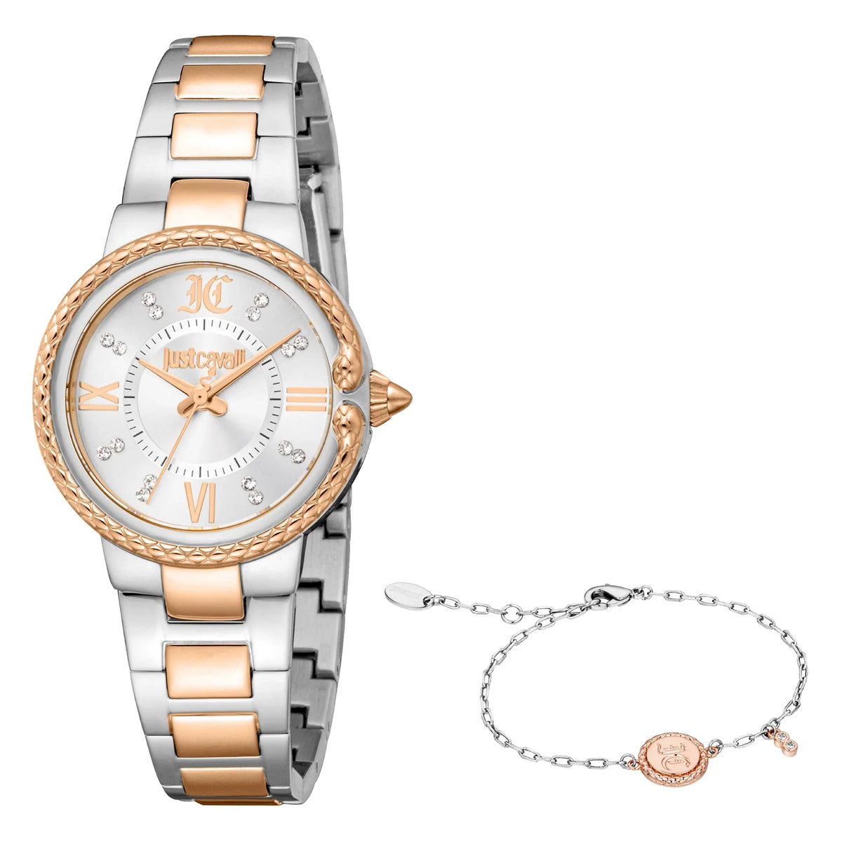 just cavalli Primavera Snake Two Tones RG Silver