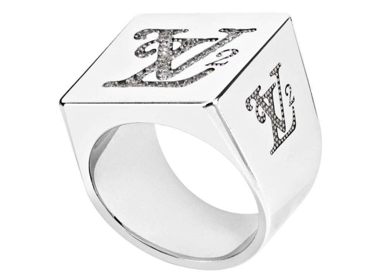 Louis Vuitton Louis Vuitton x Nigo Squared Strass Ring Silver