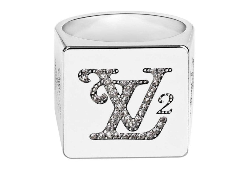 Louis Vuitton Louis Vuitton x Nigo Squared Strass Ring Silver