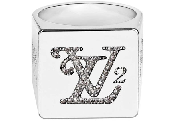 Louis Vuitton Louis Vuitton x Nigo Squared Strass Ring Silver