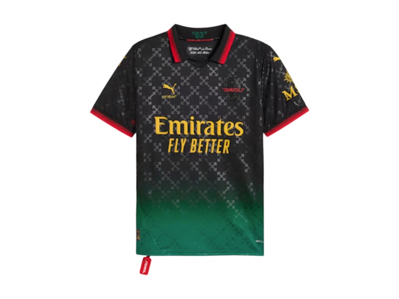 Off-White OFF-WHITE x Puma AC Milan Replica Jersey Black