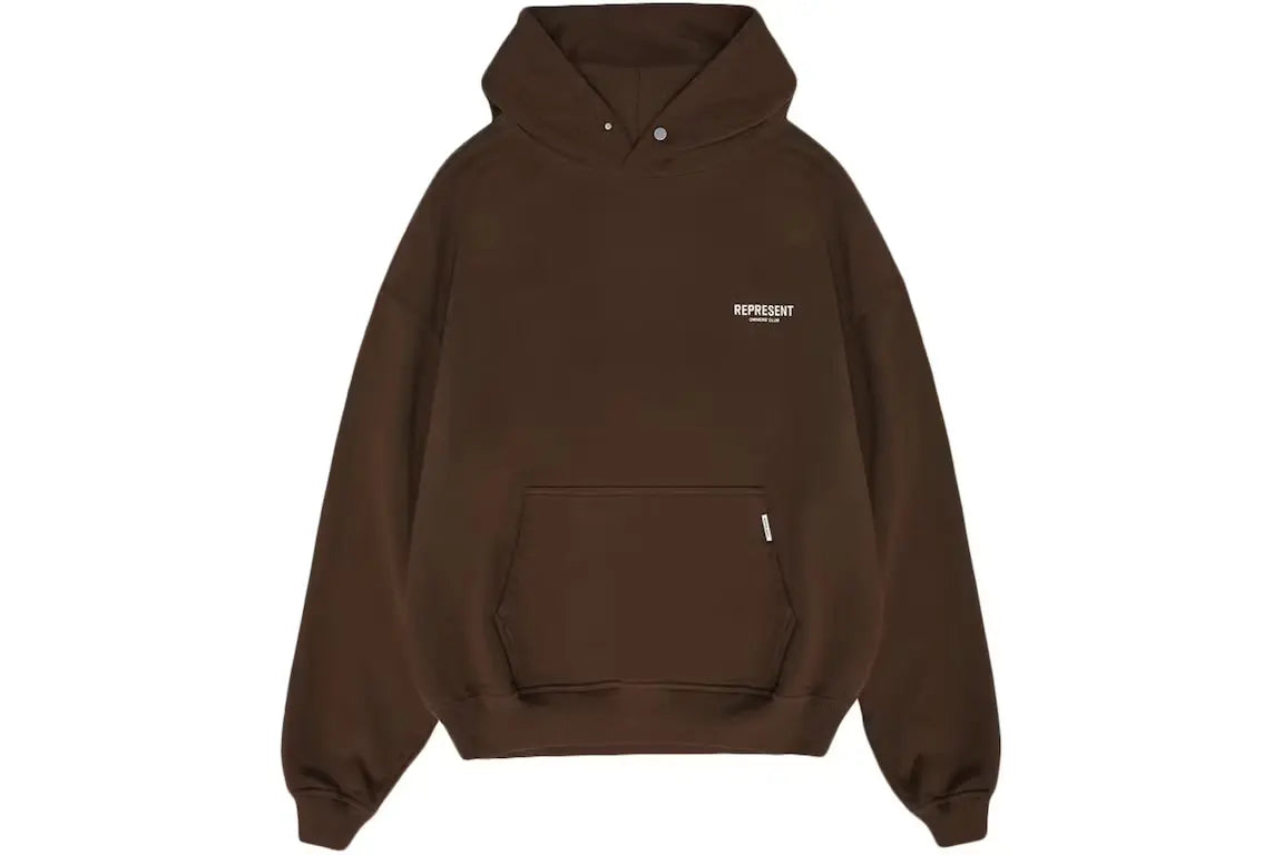 Represent Owner's Club Hoodie Brown/White