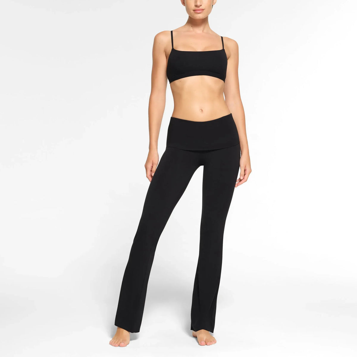 Skims Cotton Jersey Foldover Pant Soot