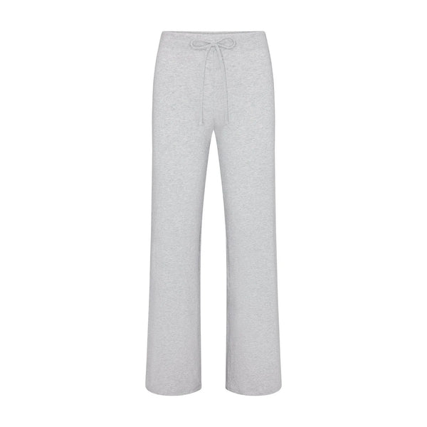 Skims Cotton Jersey Straight Leg Pant Light Heather Grey