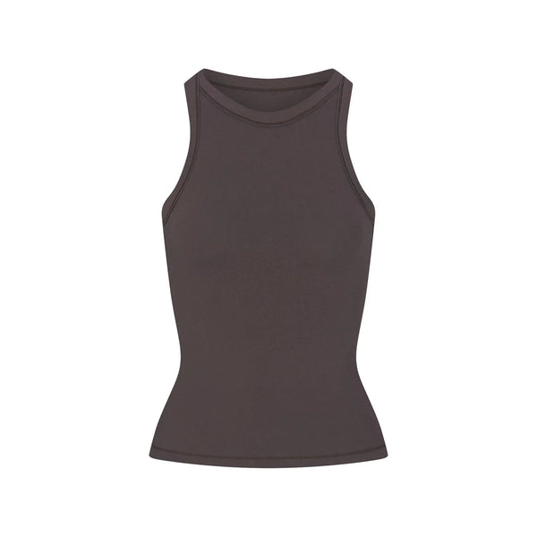 Skims Cotton Jersey Crew Neck Tank Iron