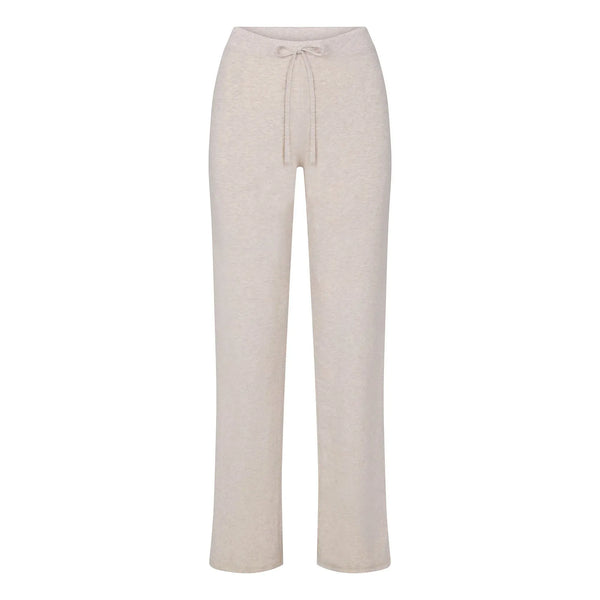 Skims Cotton Jersey Straight Leg Pant Heather Oatmeal