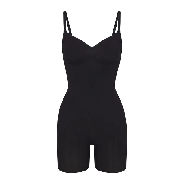 Skims Seamless Sculpt Mid Thigh Bodysuit Onyx