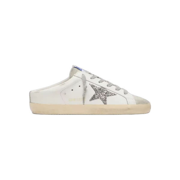 Golden Goose Super-Star Sabot With A Platinum Glitter Star