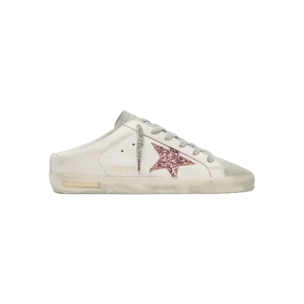 Golden Goose Super-Star Sabot With A Platinum Glitter Star
