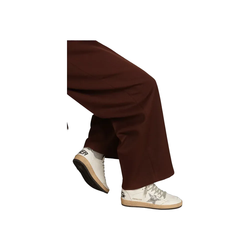 Golden Goose Ball Star In Nappa With Silver Glitter Star And Heel Tab
