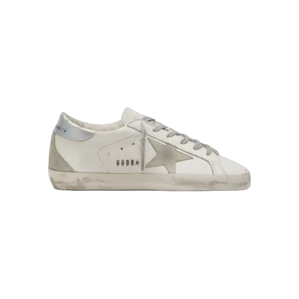 Golden Goose Super-Star With Silver Heel Tab And Metal Stud Lettering
