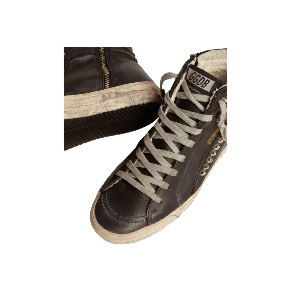 Golden Goose Slide Black With Studs