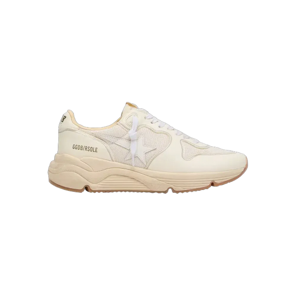 Golden Goose Running Sole In Mesh And White Nappa