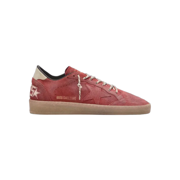 Golden Goose Ball Star In Rust-Red Suede With Tone-On-Tone Star