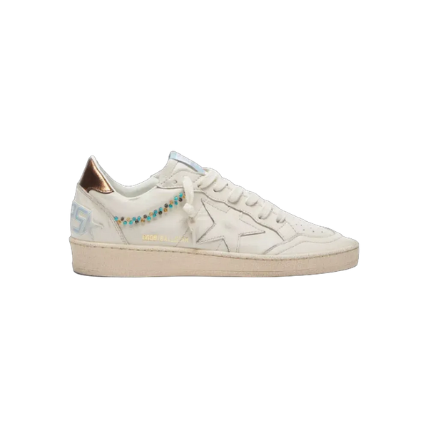 Golden Goose Ball Star In Cream Leather With Tone-On-Tone Star And Beads