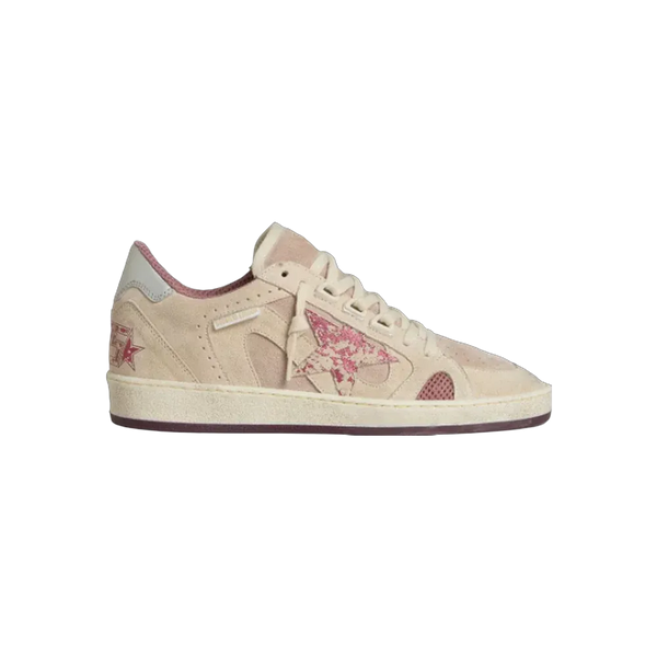 Golden Goose Ball Star LTD In Pink And Beige Suede With Pearl-Gray Leather