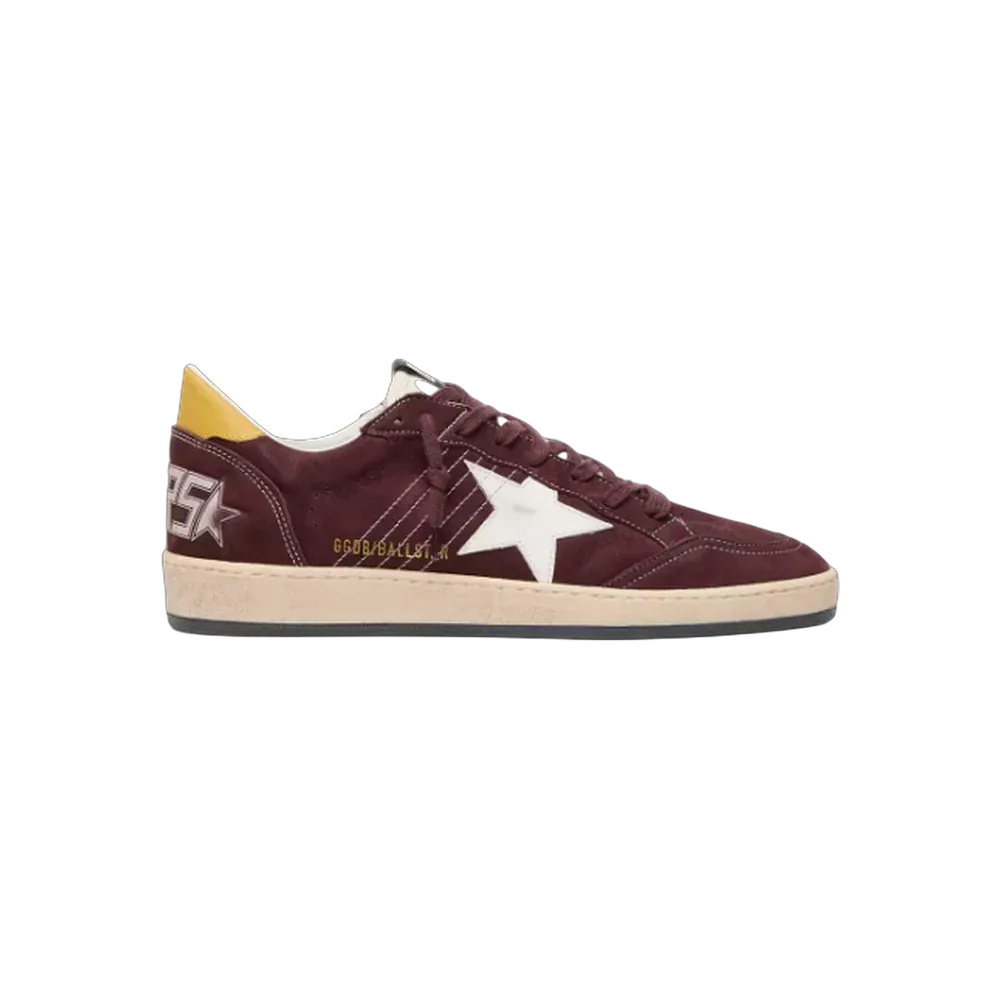 Golden Goose Ball Star In Chocolate Nubuck With Leather Star And Heel Tab