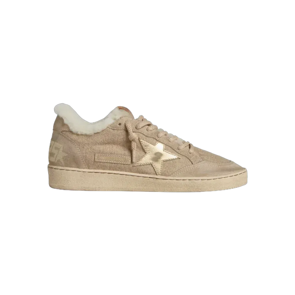 Golden Goose Ball Star In Wool With Gold Leather Star And White Shearling Lining