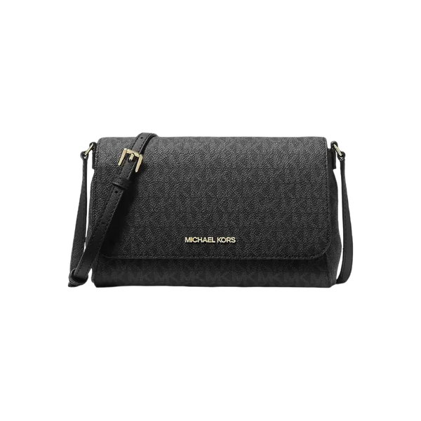 Michael Kors Black Jet Set Logo Medium Cross Body Bag