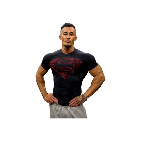 YoungLA Superman Compression Tees 'Black Red'