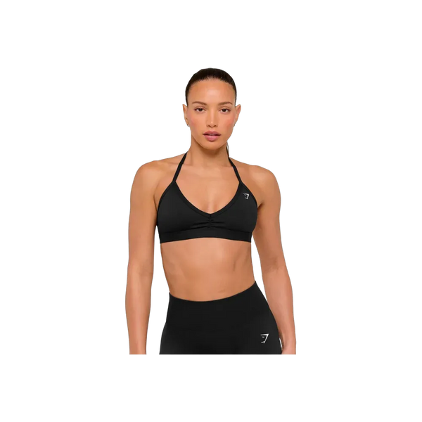 Gymshark Minimal Halterneck Sports Bra - Light Support Black