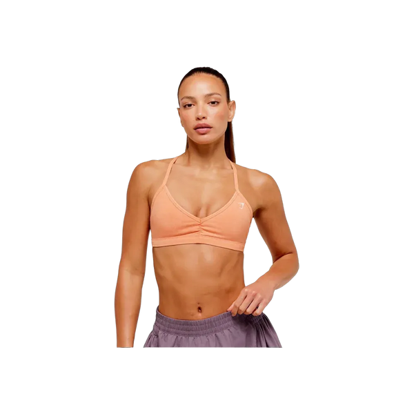 Gymshark Washed Minimal Sports Bra - Light Support Dayglow Peach