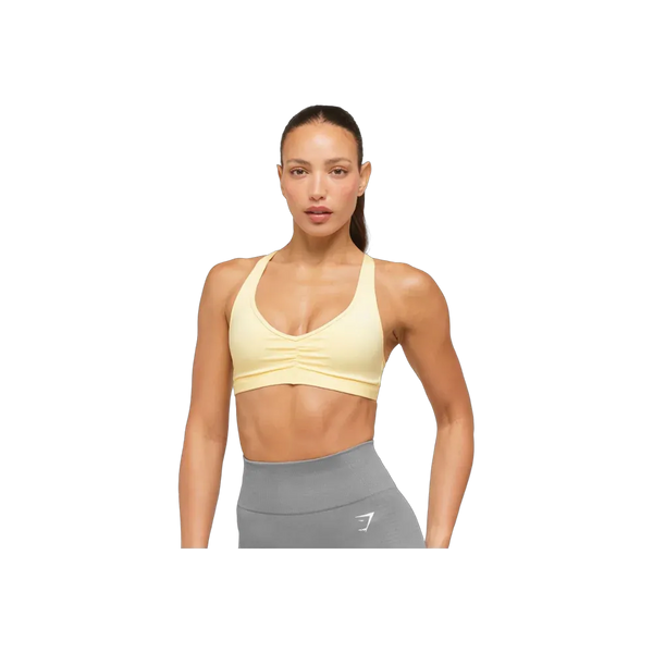 Gymshark Ruched Sports Bra 2.0 - Medium Support Butter Yellow